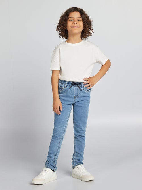 Jeans met elastische tailleband en strikkoordje - Kiabi