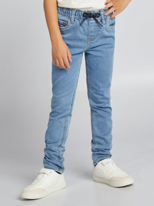 Jeans met elastische tailleband en strikkoordje - Kiabi