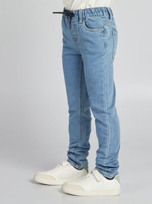 Jeans met elastische tailleband en strikkoordje - Kiabi