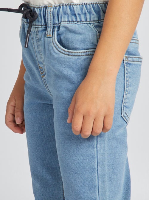Jeans met elastische tailleband en strikkoordje - Kiabi
