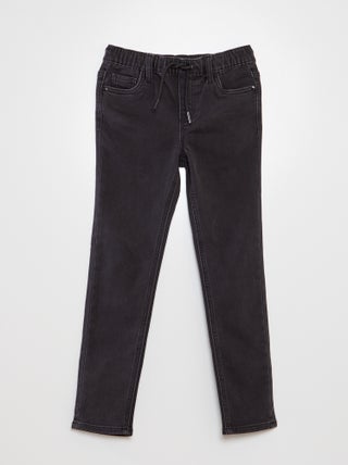 Jeans met elastische tailleband en strikkoordje