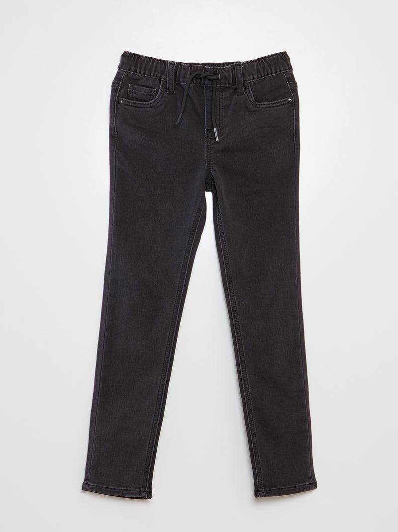 Jeans met elastische tailleband en strikkoordje GRIJS - Kiabi