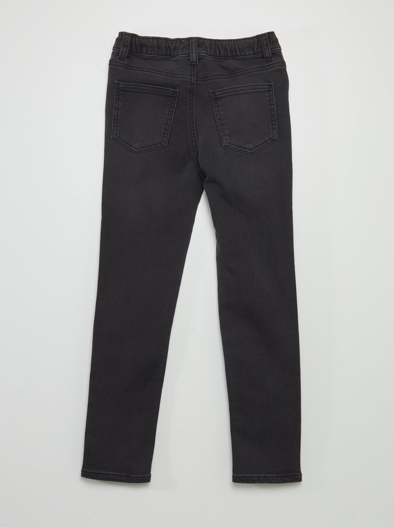 Jeans met elastische tailleband en strikkoordje GRIJS - Kiabi