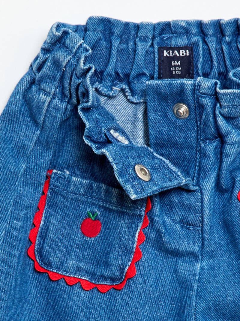 Jeans met fantasiezakken Wit - Kiabi