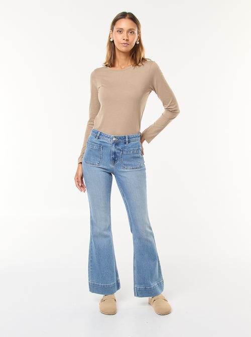 Jeans met hoge taille - flared/bootcut model - Kiabi