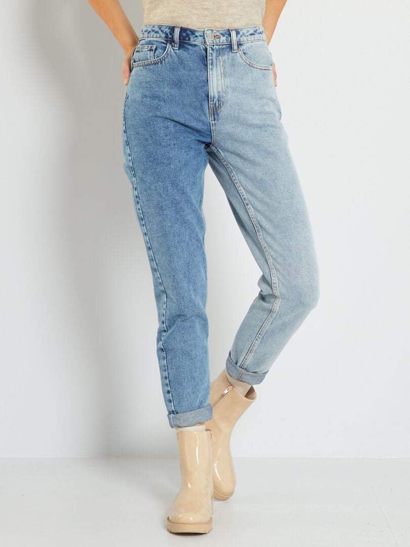 Jeans met hoge taille BLAUW - Kiabi