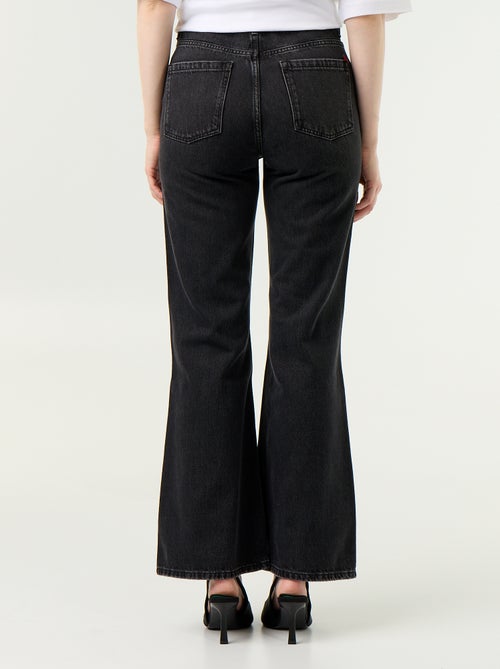 Jeans met hoge taille en flare fit met 'hartjes' borduursels - Kiabi