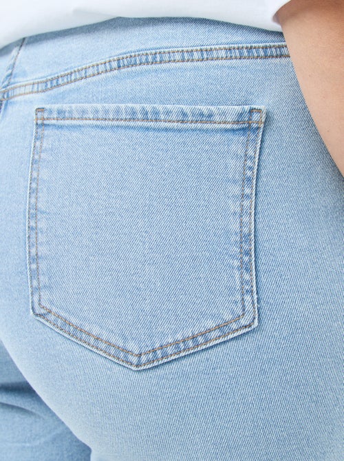 Jeans met hoge taille en stras - Kiabi