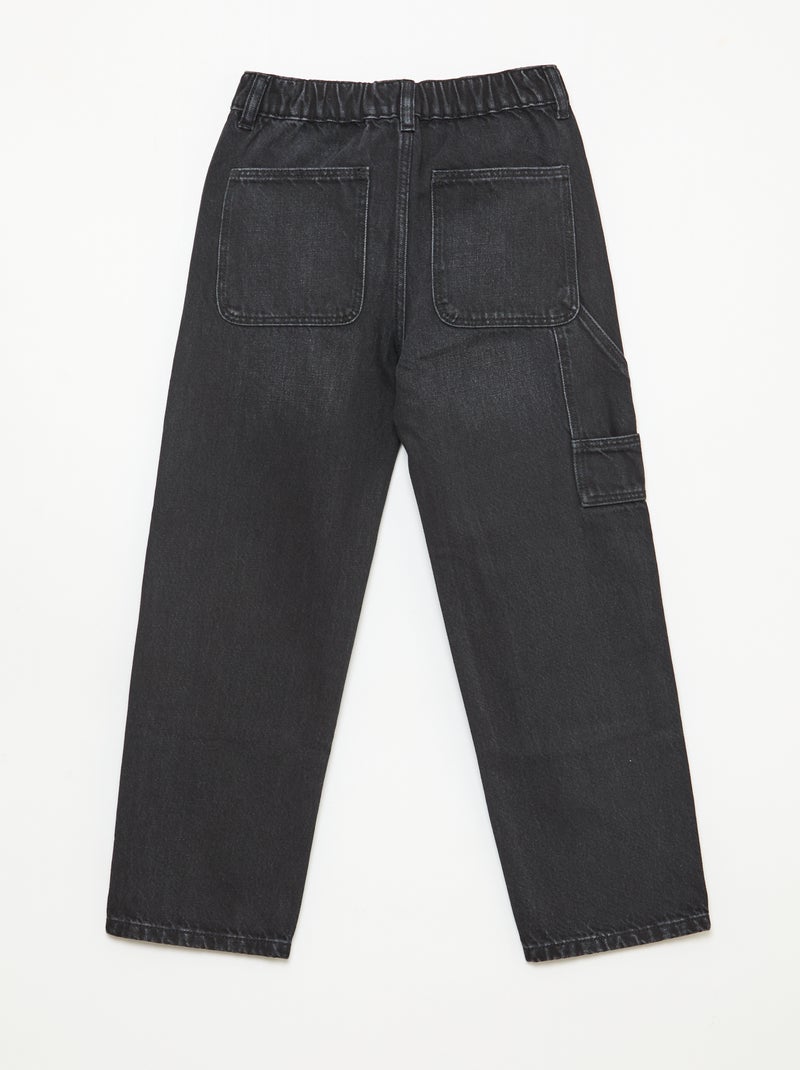 Jeans met kniestukken Zwart - Kiabi