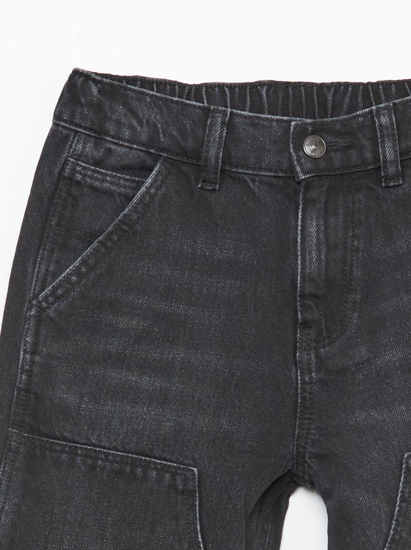 Jeans met kniestukken Zwart - Kiabi