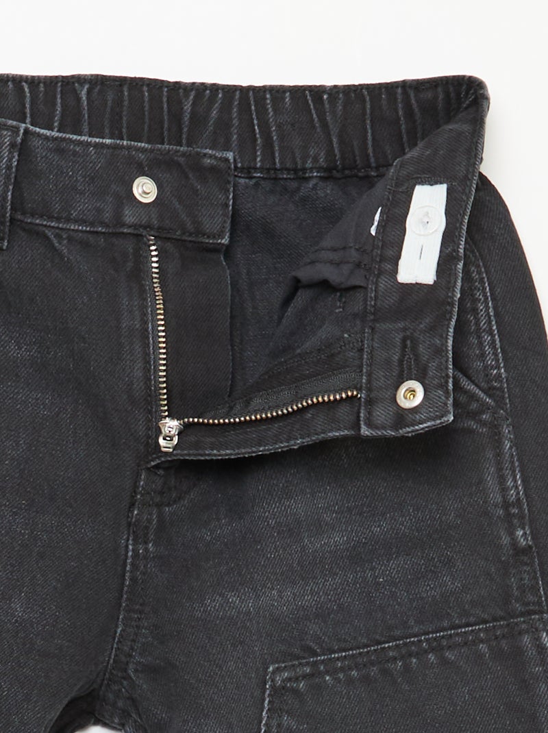 Jeans met kniestukken Zwart - Kiabi