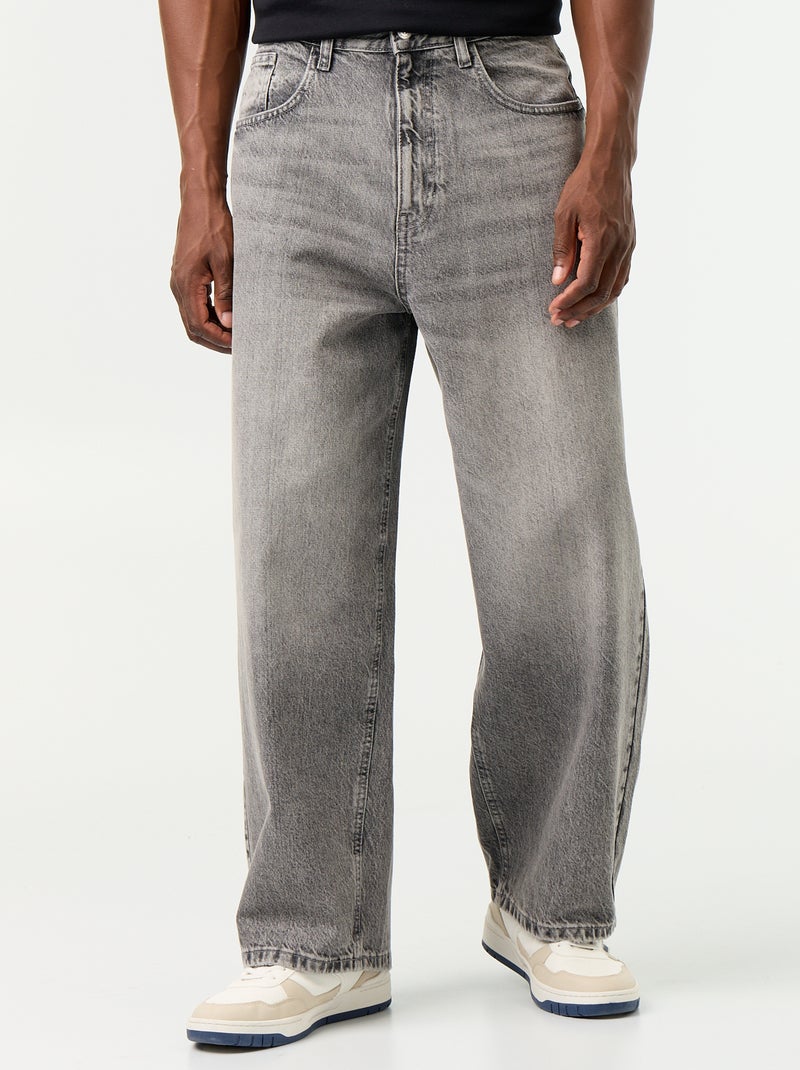 Jeans met super baggy pasvorm Grijs - Kiabi