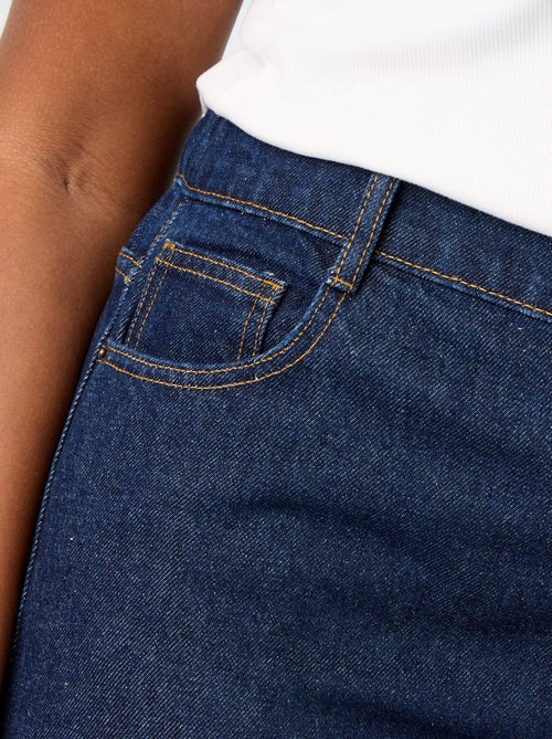 Jeans met wijde pasvorm en omgeslagen pijpen - Kiabi
