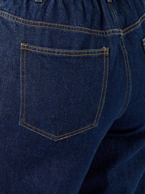 Jeans met wijde pasvorm en omgeslagen pijpen - Kiabi