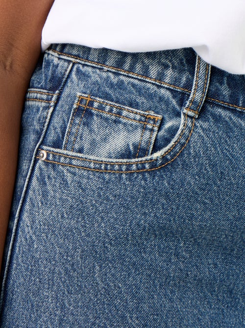 Jeans met wijde pasvorm en omgeslagen pijpen - Kiabi