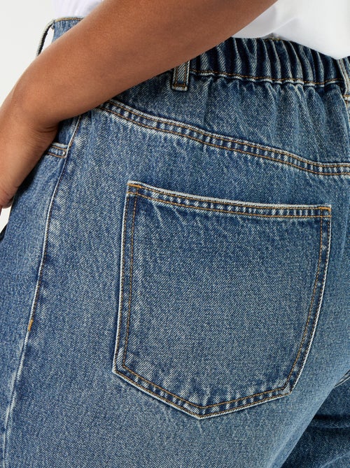 Jeans met wijde pasvorm en omgeslagen pijpen - Kiabi