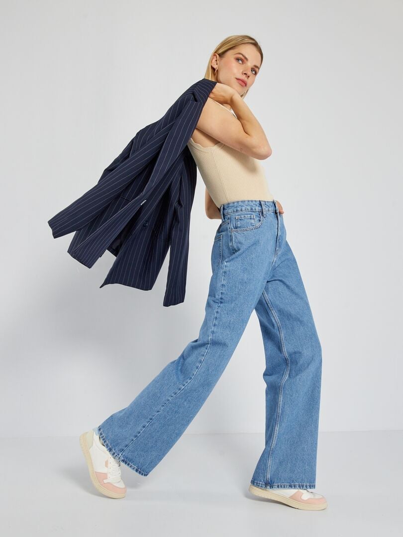 Jeans met wijde pijpen - 30L BLAUW - Kiabi