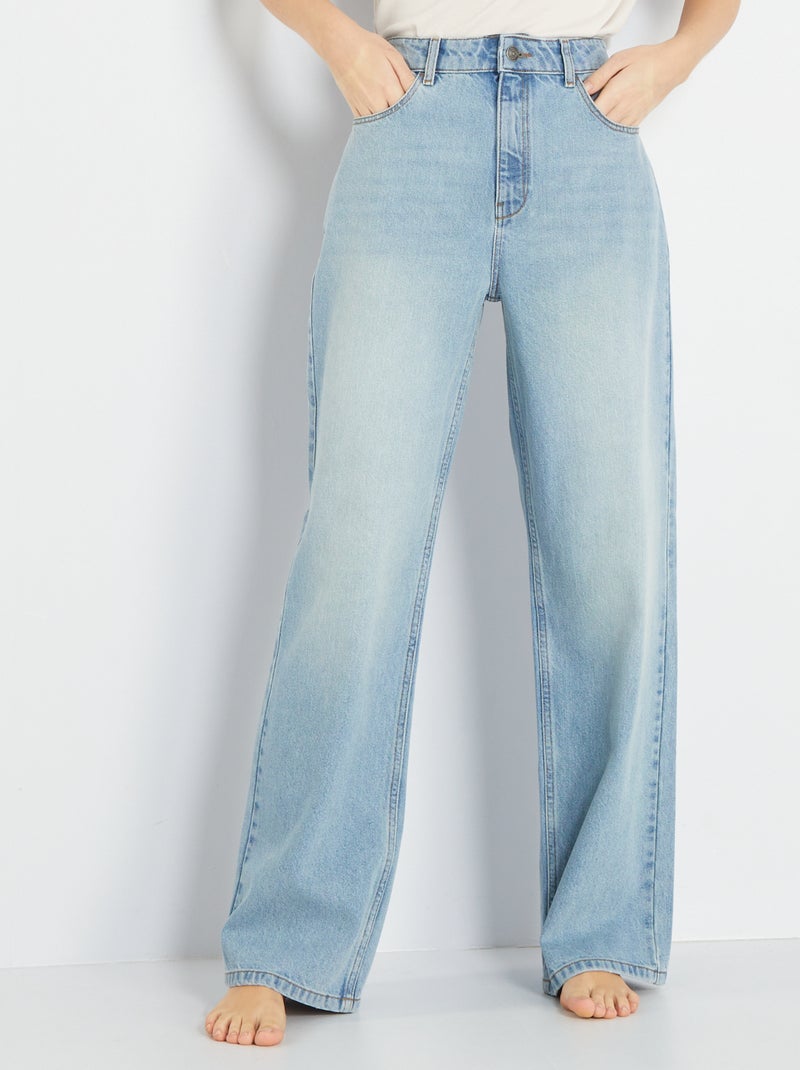 Jeans met wijde pijpen - 30L BLAUW - Kiabi