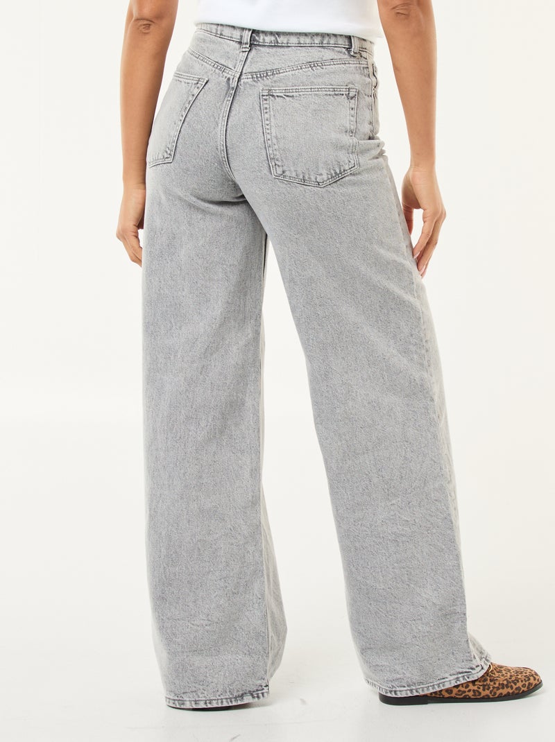 Jeans met wijde pijpen - 30L Grijs - Kiabi