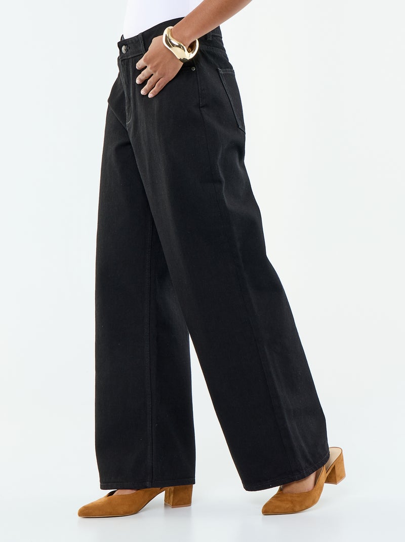 Jeans met wijde pijpen - 30L Zwart - Kiabi
