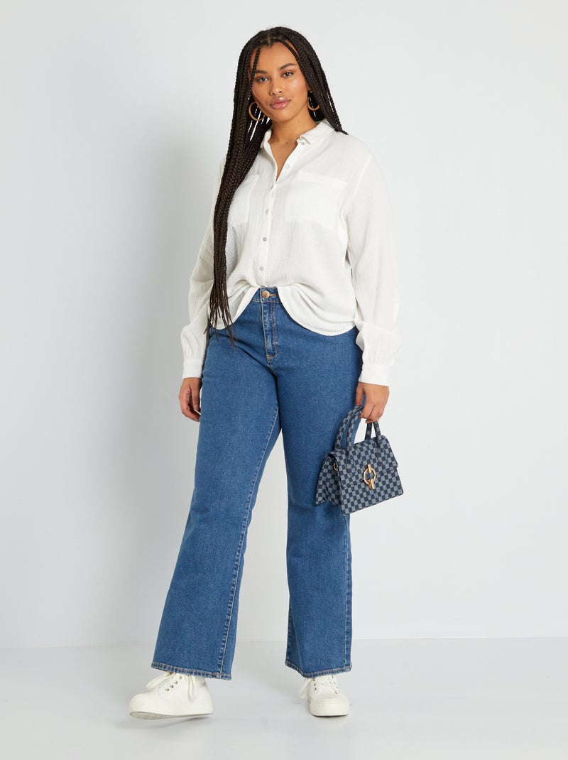 Jeans met wijde pijpen - L32 BLAUW - Kiabi