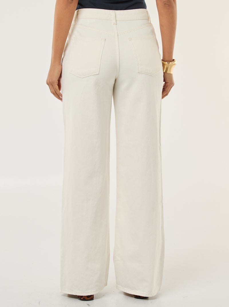 Jeans met wijde pijpen - L32 Wit - Kiabi