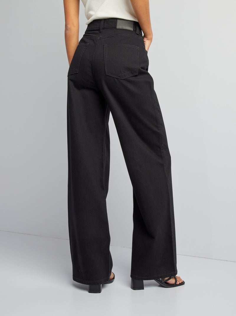Jeans met wijde pijpen - L32 ZWART - Kiabi