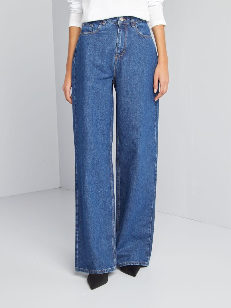 Jeans Met Wijde Pijpen L Blauw Kiabi