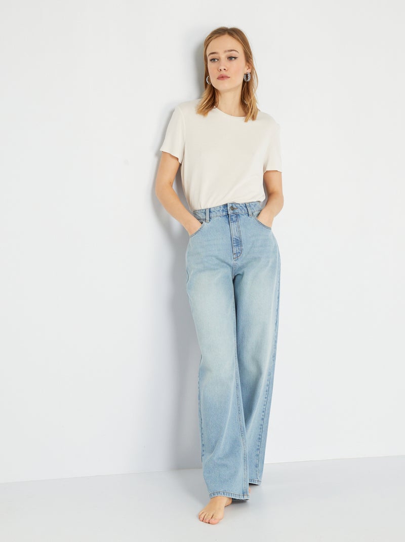 Jeans met wijde pijpen - L34 BLAUW - Kiabi