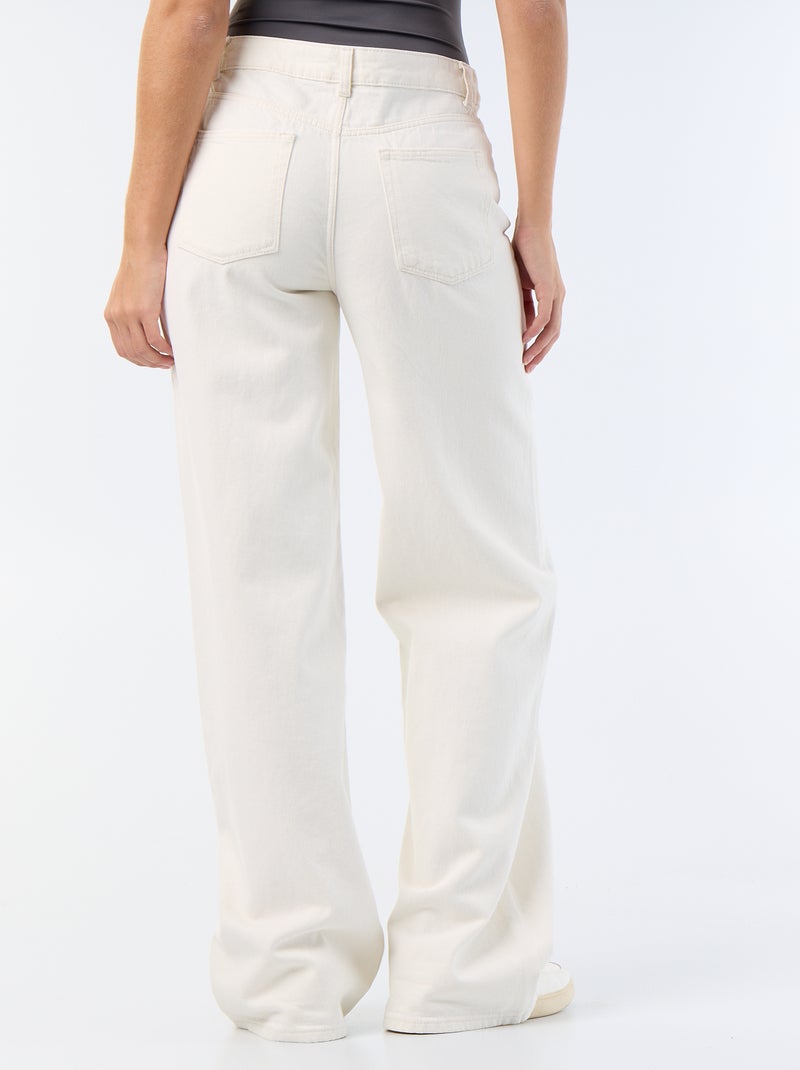 Jeans met wijde pijpen - L34 Wit - Kiabi