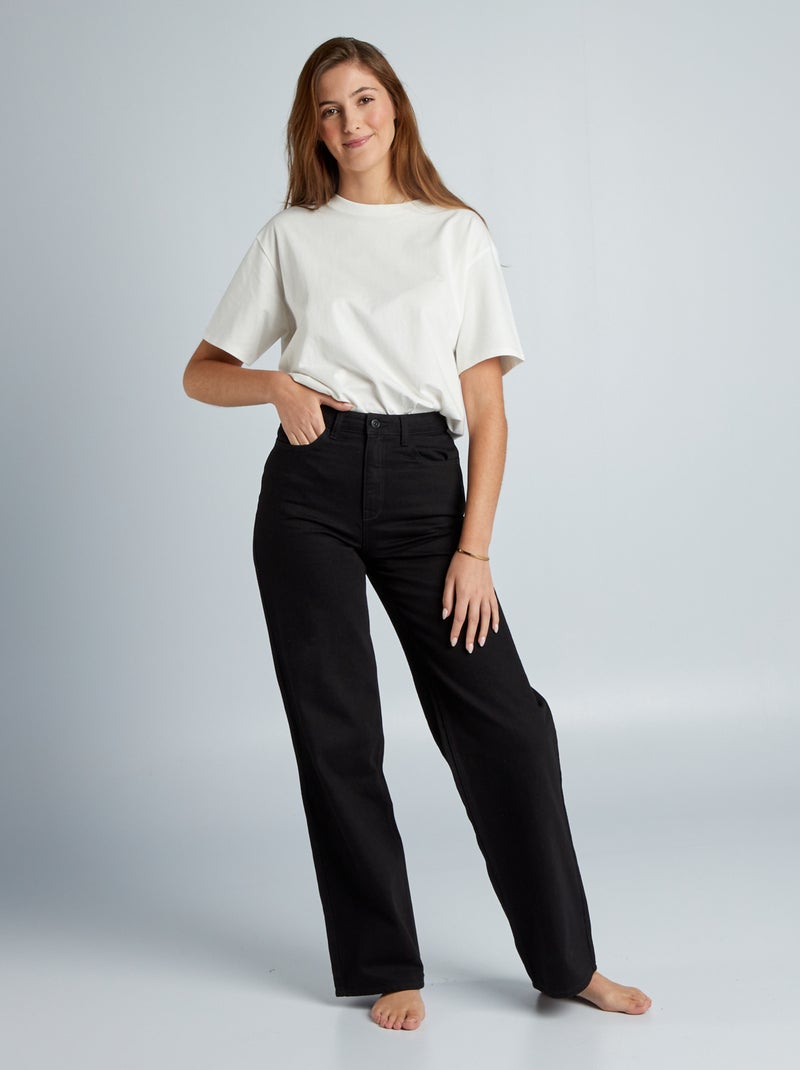 Jeans met wijde pijpen - L34 ZWART - Kiabi