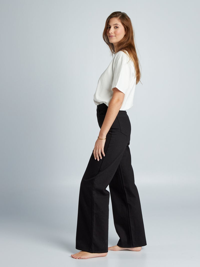 Jeans met wijde pijpen - L34 ZWART - Kiabi