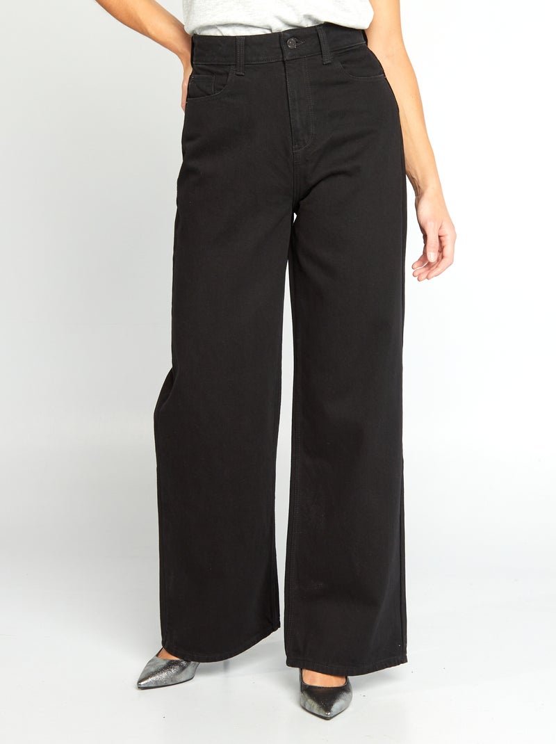 Jeans met wijde pijpen - L34 ZWART - Kiabi