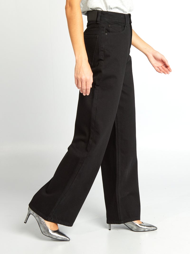 Jeans met wijde pijpen - L34 ZWART - Kiabi