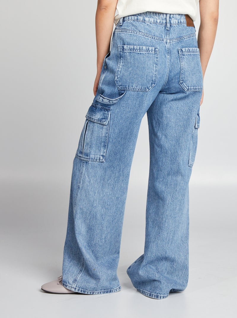 Jeans met wijde pijpen en 2 grote zakken BLAUW - Kiabi