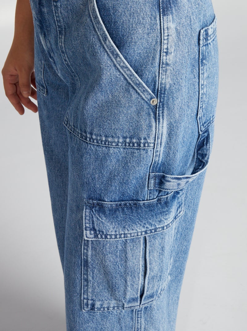 Jeans met wijde pijpen en 2 grote zakken BLAUW - Kiabi