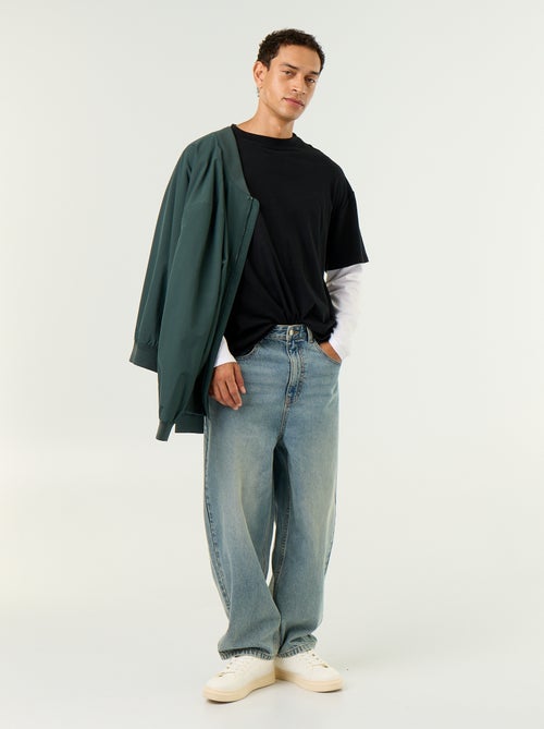 Jeans met wijde pijpen en 5 zakken - Kiabi