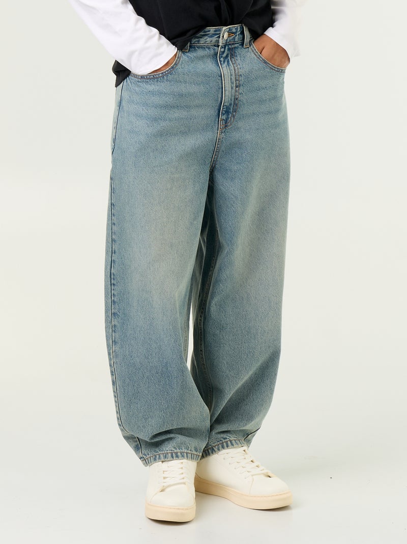 Jeans met wijde pijpen en 5 zakken Blauw - Kiabi