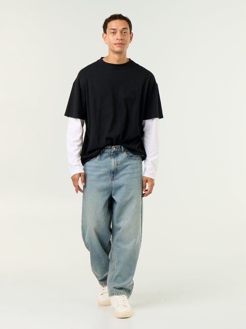 Jeans met wijde pijpen en 5 zakken - Kiabi