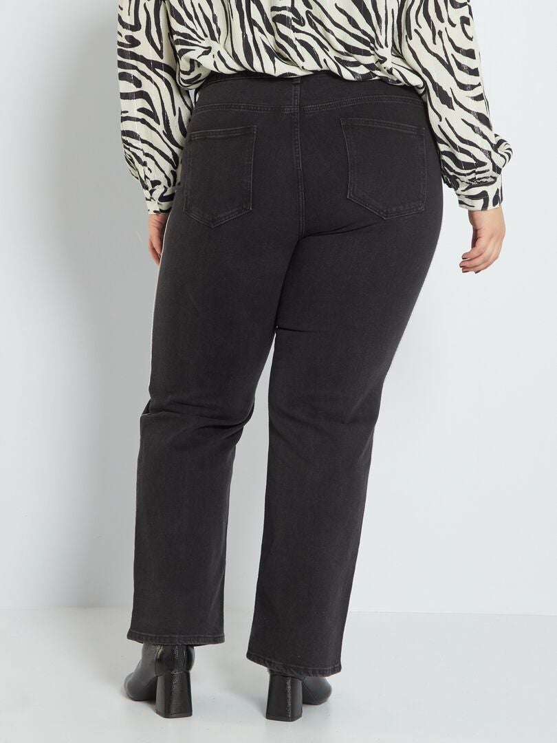 Generisch 2025 - Jeans met wijde pijpen om aan te trekken voor dames, hoge taille, rekbaar, trendy jeans met rechte pijpen, rode geruite broek voor dames, blauw, M