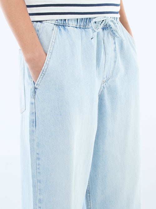 Jeans met wijde pijpen en elastische tailleband - Kiabi