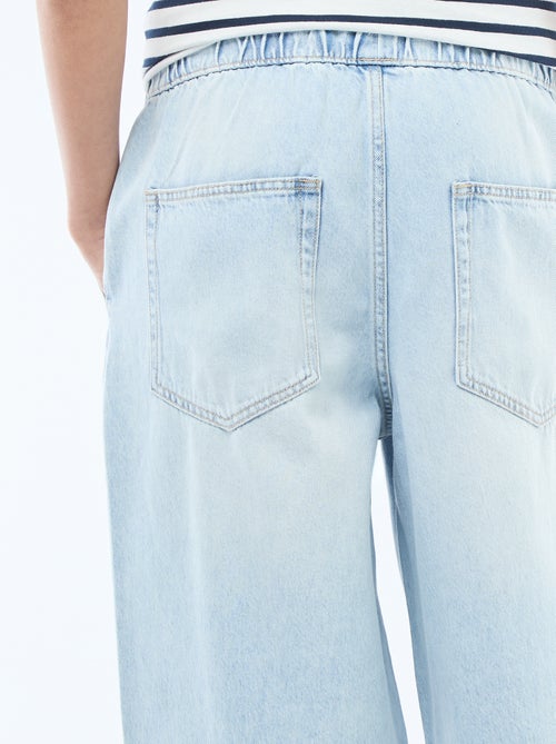 Jeans met wijde pijpen en elastische tailleband - Kiabi