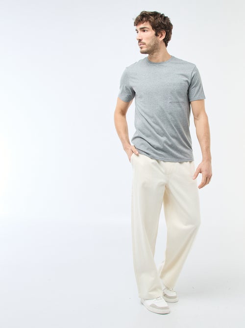 Jeans met wijde pijpen en elastische tailleband - Kiabi