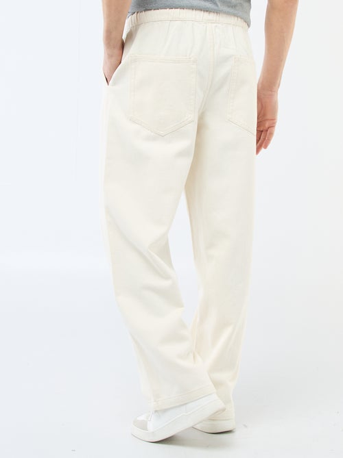 Jeans met wijde pijpen en elastische tailleband - Kiabi