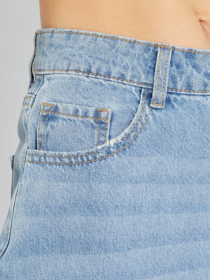 Jeans met wijde pijpen en hoge taille BLAUW - Kiabi