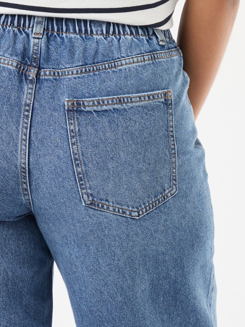 Jeans met wijde pijpen en raw-cut afwerking Blauw - Kiabi