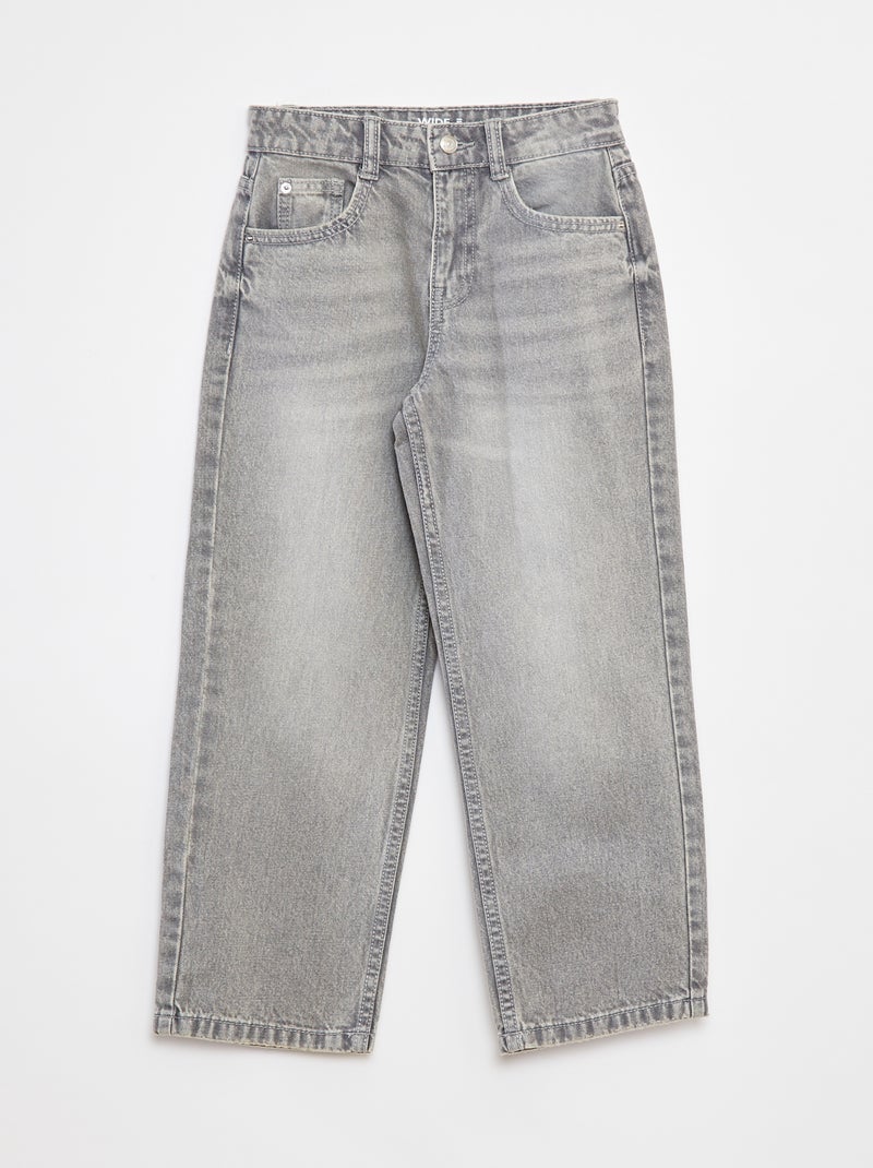 Jeans met wijde pijpen Grijs - Kiabi