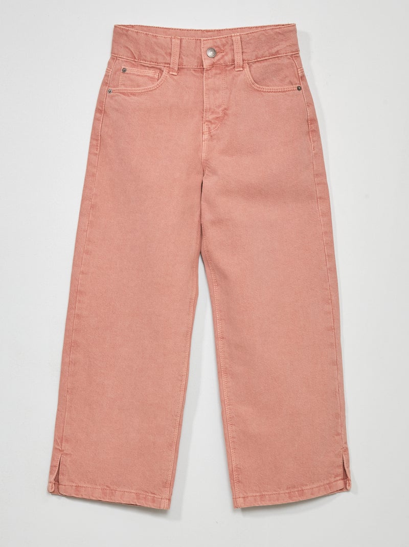 Jeans met wijde pijpen roze - Kiabi