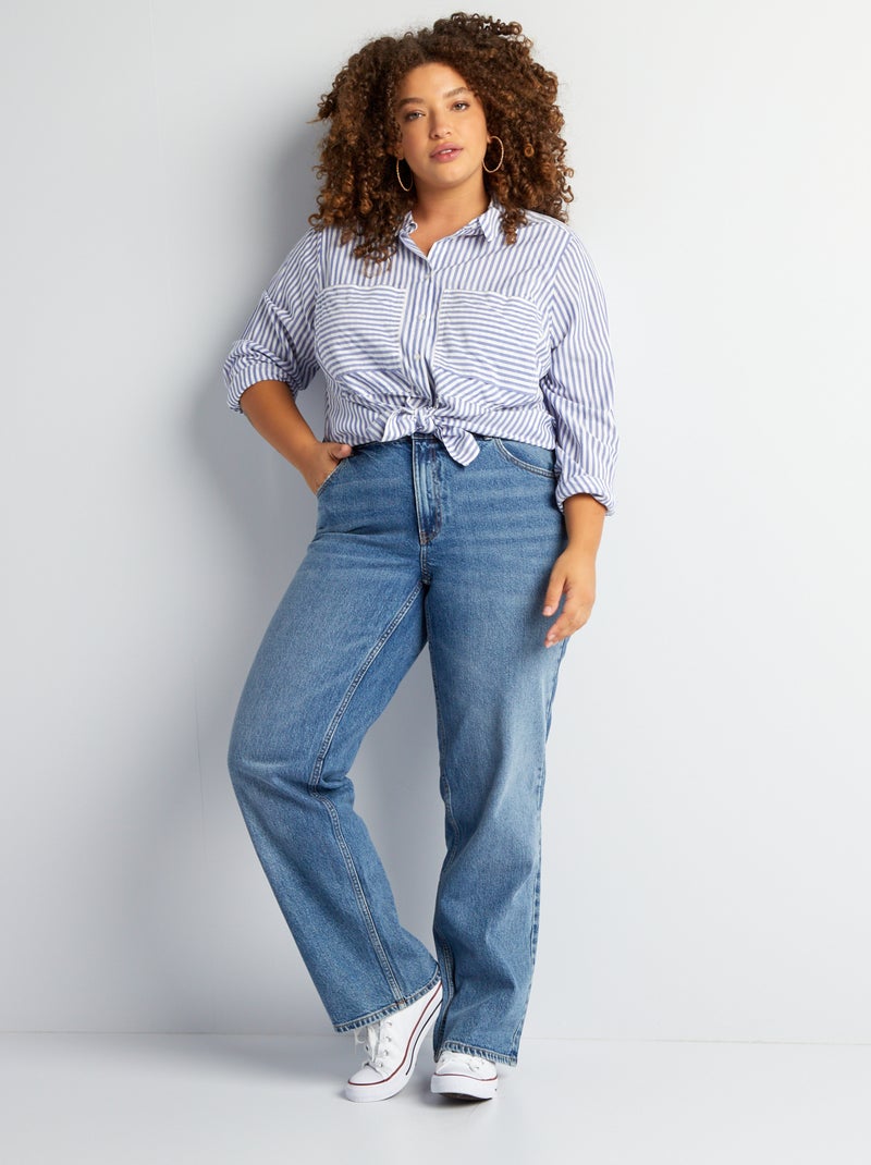 Jeans met wijde pijpen / wijd model BLAUW - Kiabi
