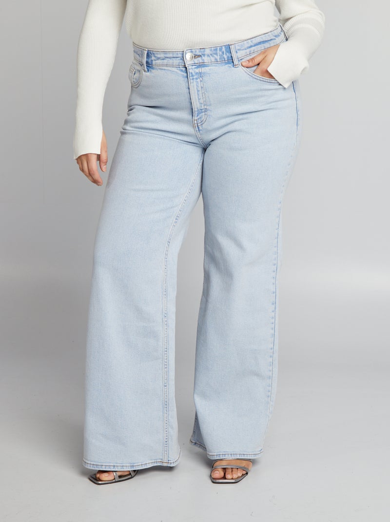 Jeans met wijde pijpen / wijd model BLAUW - Kiabi